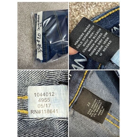 Lane Bryant womens super stretch skinny jeans sz 22 plus size mid rise dark wash - Picture 11 of 12